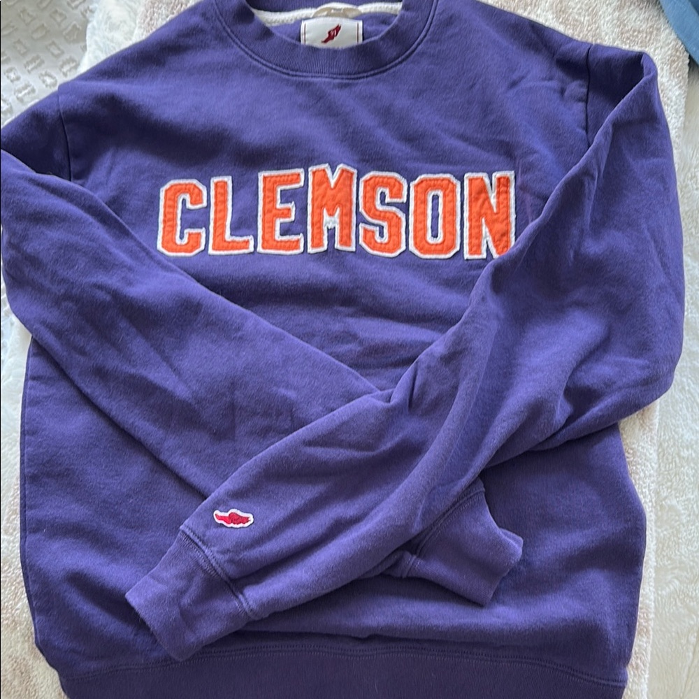 Purple Clemson Crewneck League Sweatshirt- Small